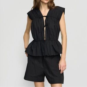 Modern Citizen Neha Front Tie Organic Cotton Blouse